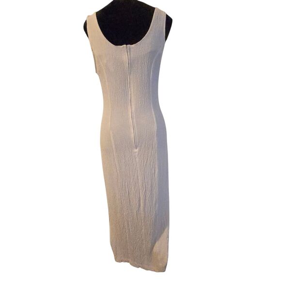 VTG Marnie West Maxi Dress 11 Fairy Isle HOCO Formal Slinky Minimalist Neutral - Picture 2 of 11